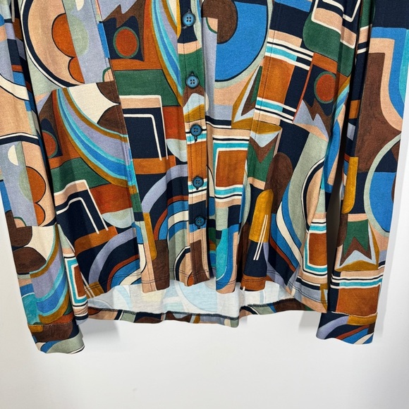 Tinta Multicolor Geometric Print Made in Spain Blouse Women’s Size 40 - Picture 4 of 13
